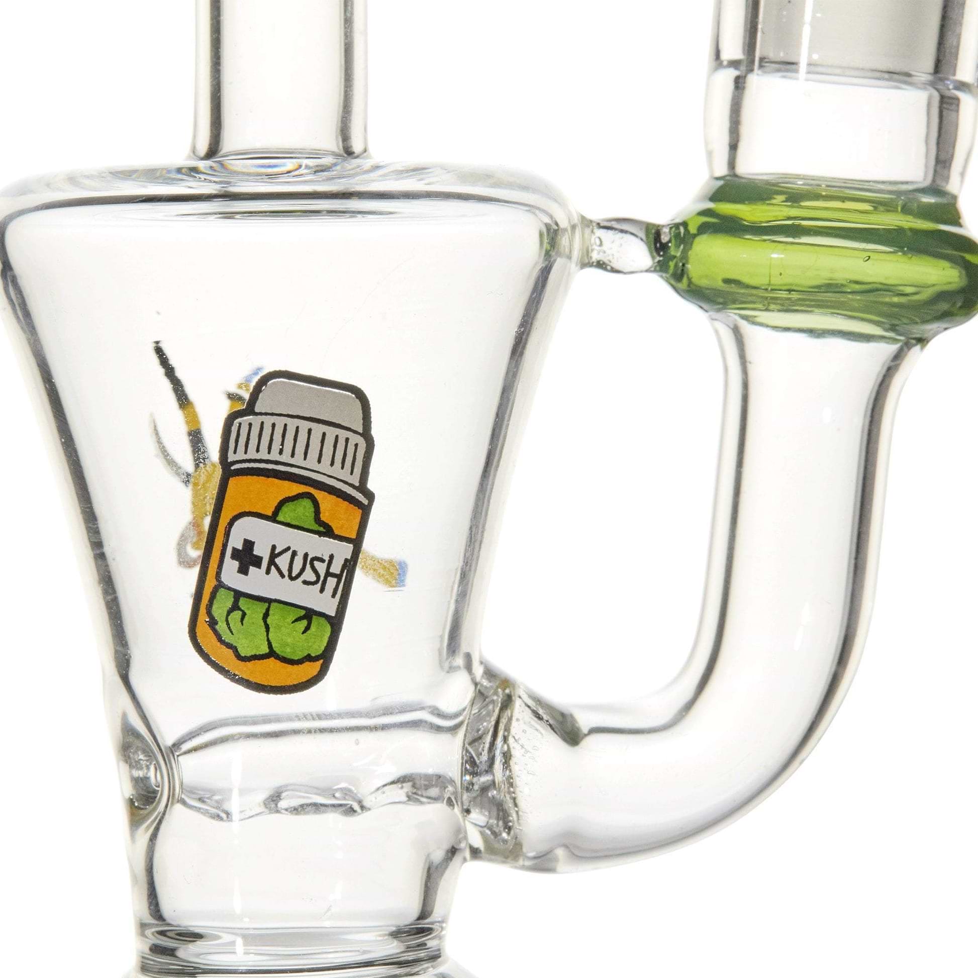 5-inch mini glass bong smoking device with inline perc inverse beaker base in funny cartoon Dr. Kush cartoon design
