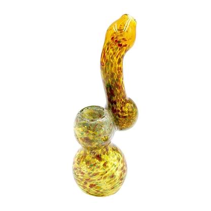 6.5-inch glass bubbler smoking device with scaly draconic colors and swirls fantasy-themed look