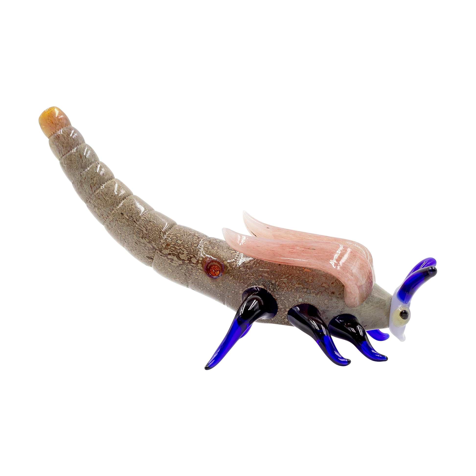 Dope 6-inch glass pipe smoking device bowl on belly with the intricate look and shape of a dragonfly