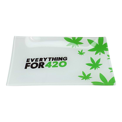 EF420 Glass Rolling Tray White / 7in