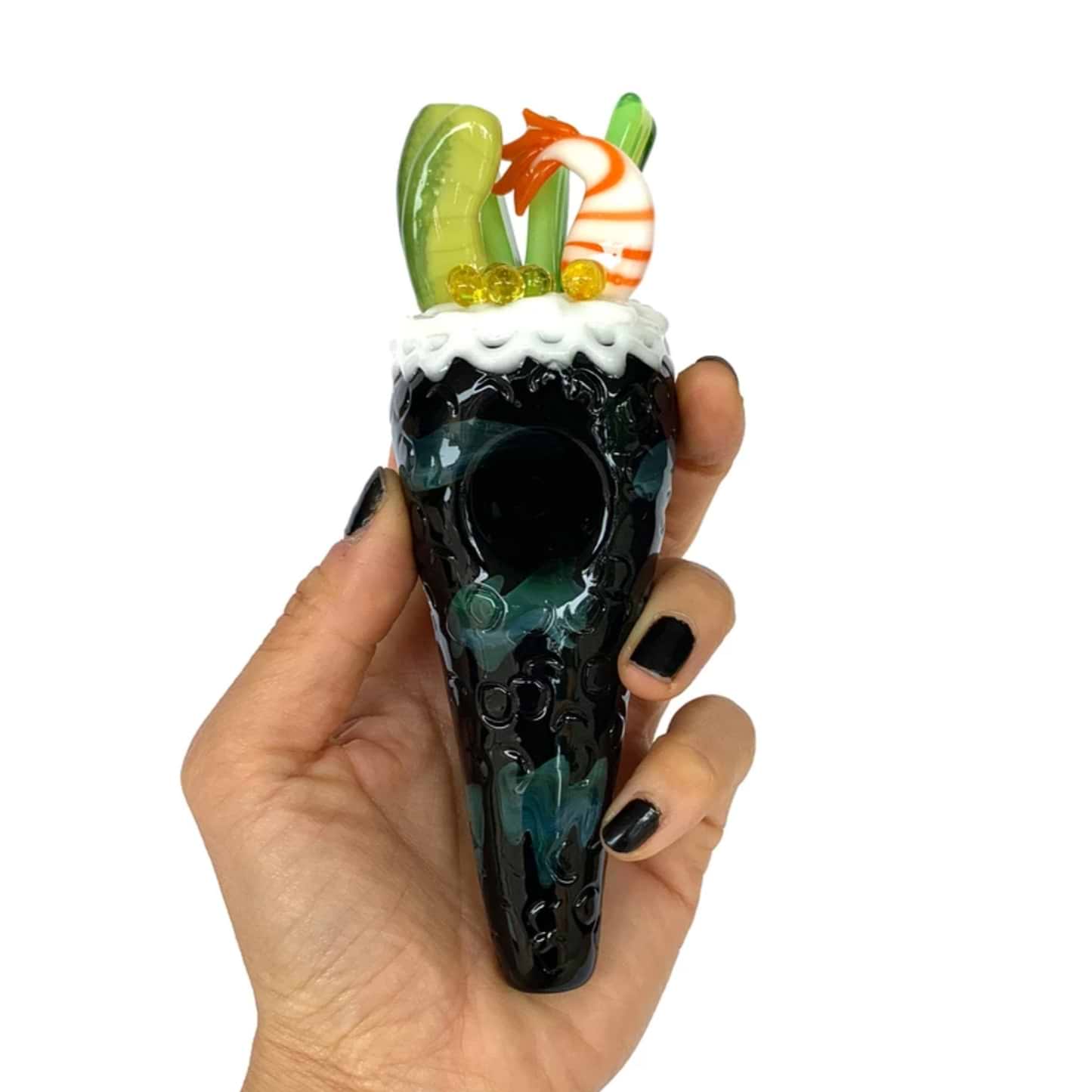 Empire Glassworks Shrimp Hand Roll Sushi Hand Pipe - 6in
