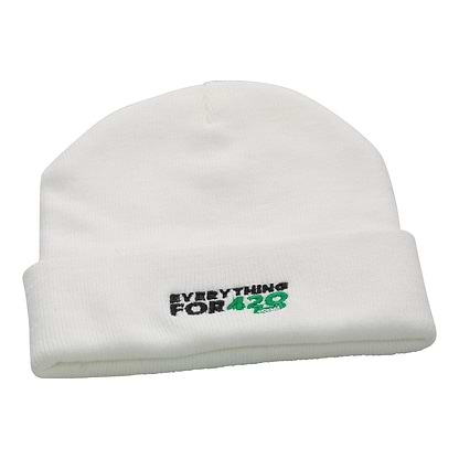 Everything for 420 Spike Leaf Beanie White