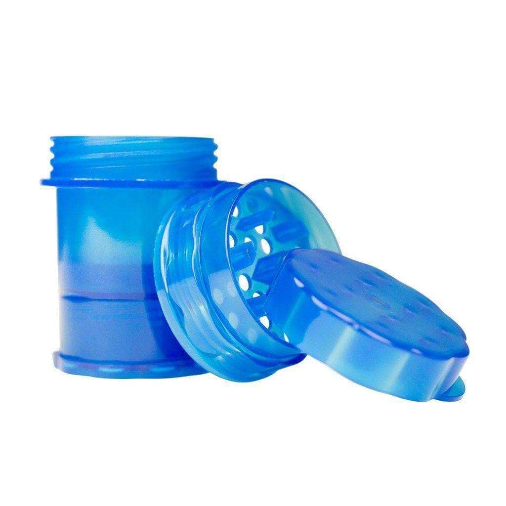 Herb grinder canister container storage smoking accessory with 4 parts made of smooth plastic looks like film canister