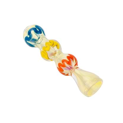 3-inch compact multicolored glass oney smoking device glass chambered pipe with a florence flask look