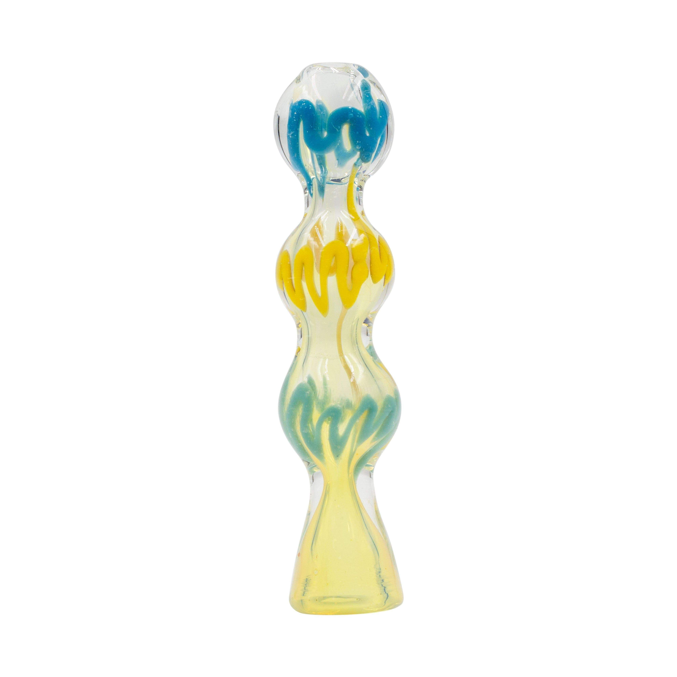 3-inch compact multicolored glass oney smoking device glass chambered pipe with a florence flask look