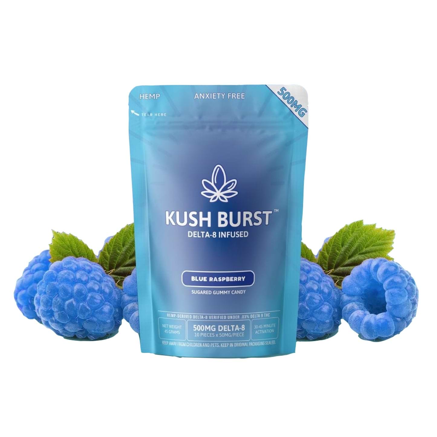 Fresh Farms Delta 8 Kush Burst Gummies - 500mg 500mg / Blue Raspberry