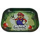 Lightweight rolling tray smoking accessory with 90s Mario holding a bong with mushrooms design