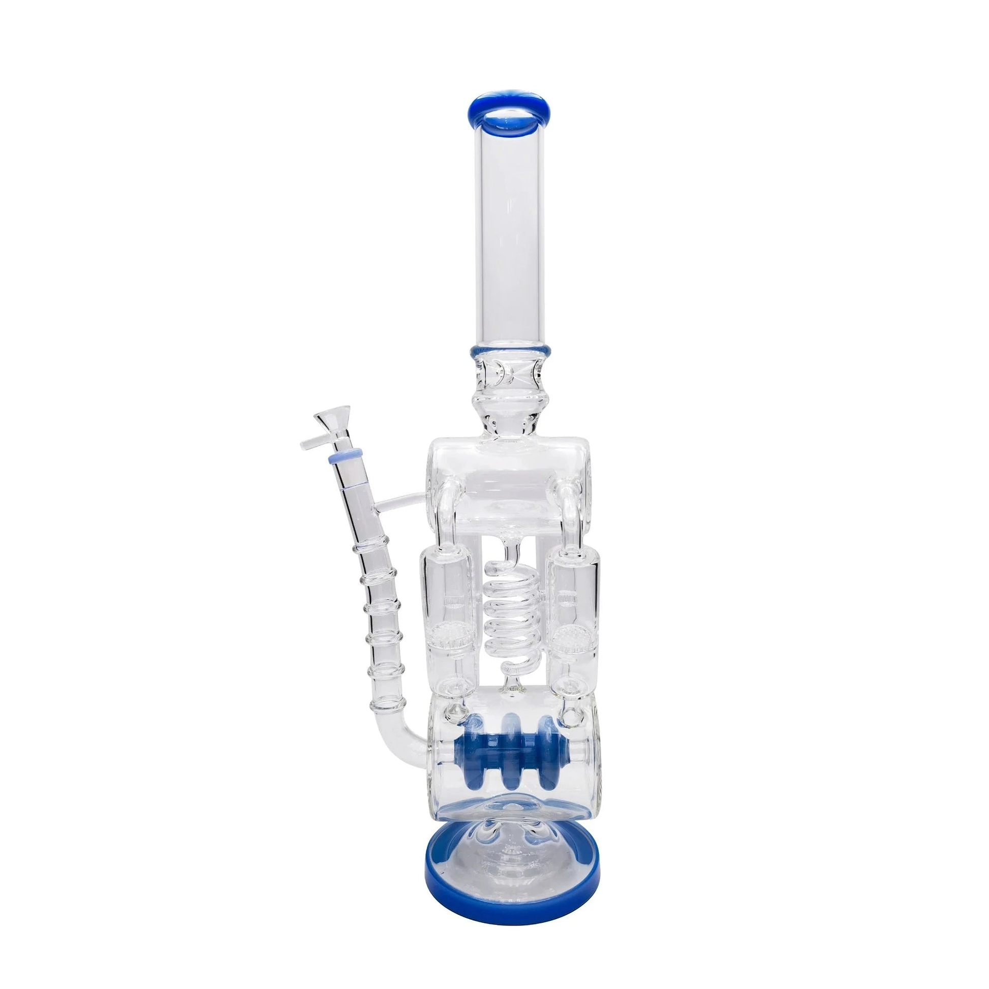 SMALL QUADRUPLE PERCOLATOR BONG/ BLUE - Haze Emporium