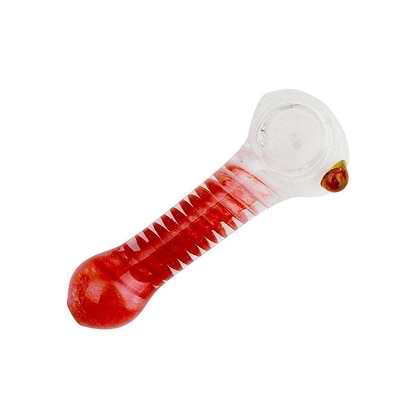 Glass Playground Pipe - 4.5in Red and White