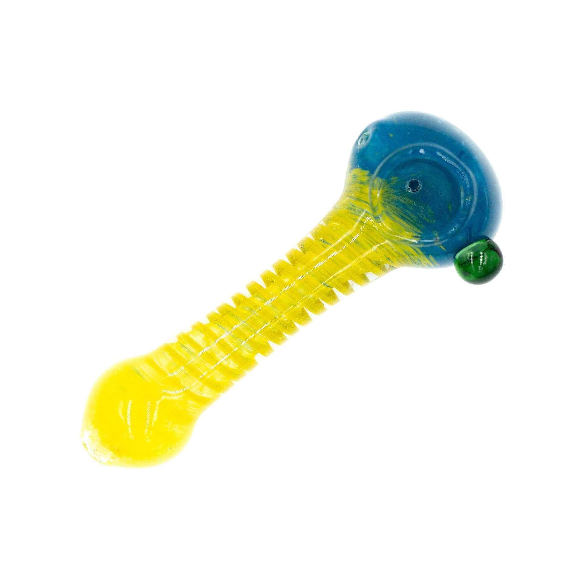 Glass Playground Pipe - 4.5in Yellow and Blue