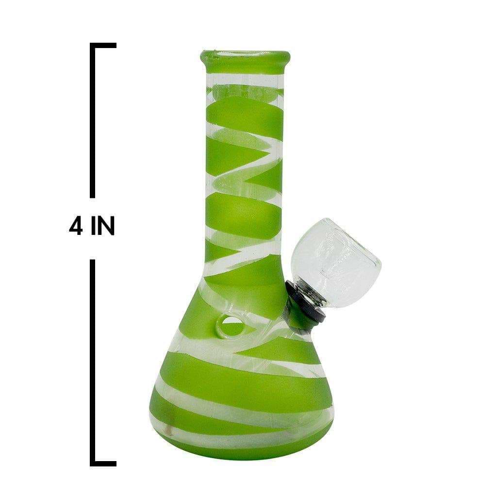 5-inch mini carb bong smoking device clear mouthpiece sleek striped design hot green color
