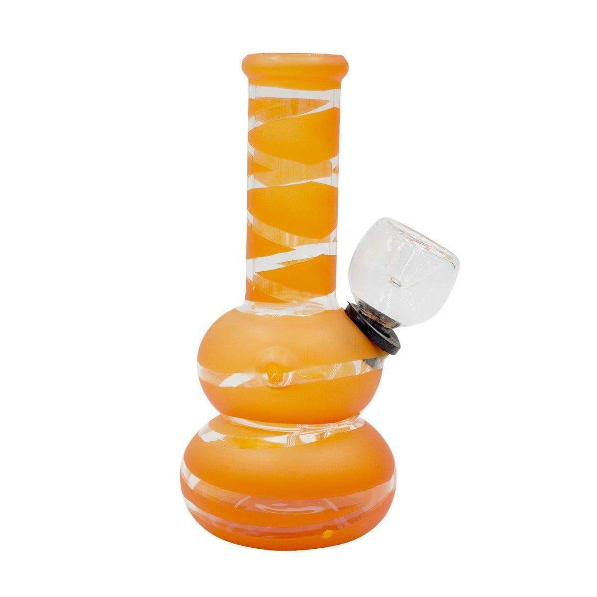 5-inch mini carb bong smoking device clear mouthpiece sleek striped design hot orange color