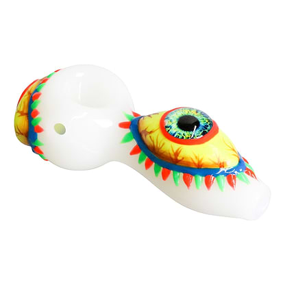 Glowing All Eyes On You Pipe - 4.5in White