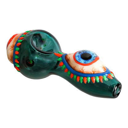 Glowing All Eyes On You Pipe - 4.5in Teal