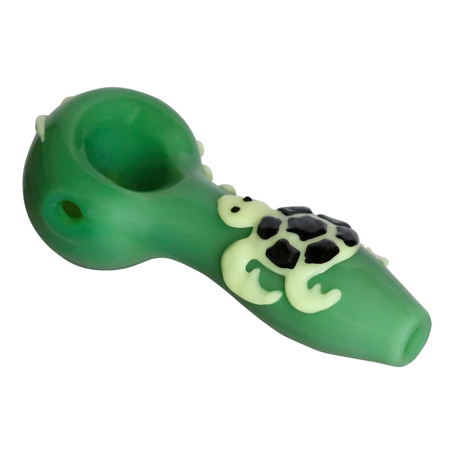 Glowing Turtle Pipe - 4in Green