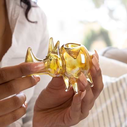Golden Rhino Glass Pipe
