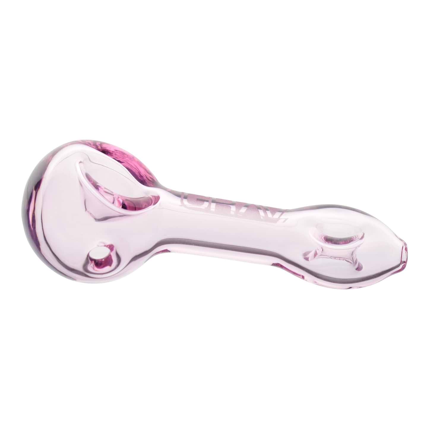 Elegant 3-inch pink cute spoon-shaped GRAV pipe smoking device with clear pink glass