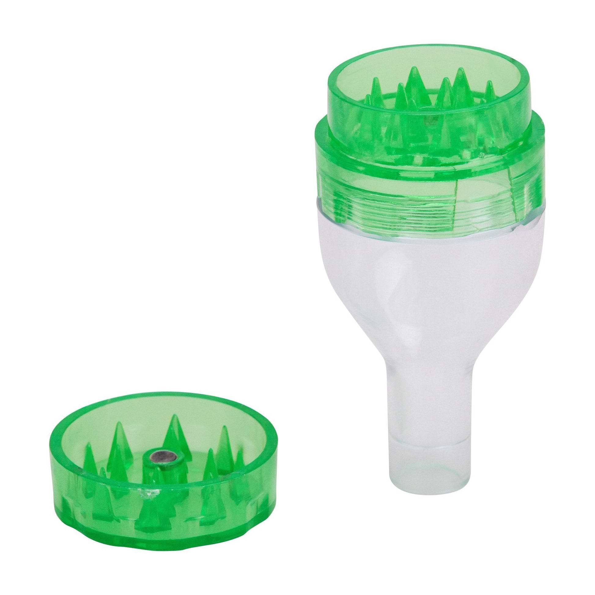 Pocket-friendly tobacco herb grinder for cone rolling made with lightweight plastic in a refreshing look and clean style