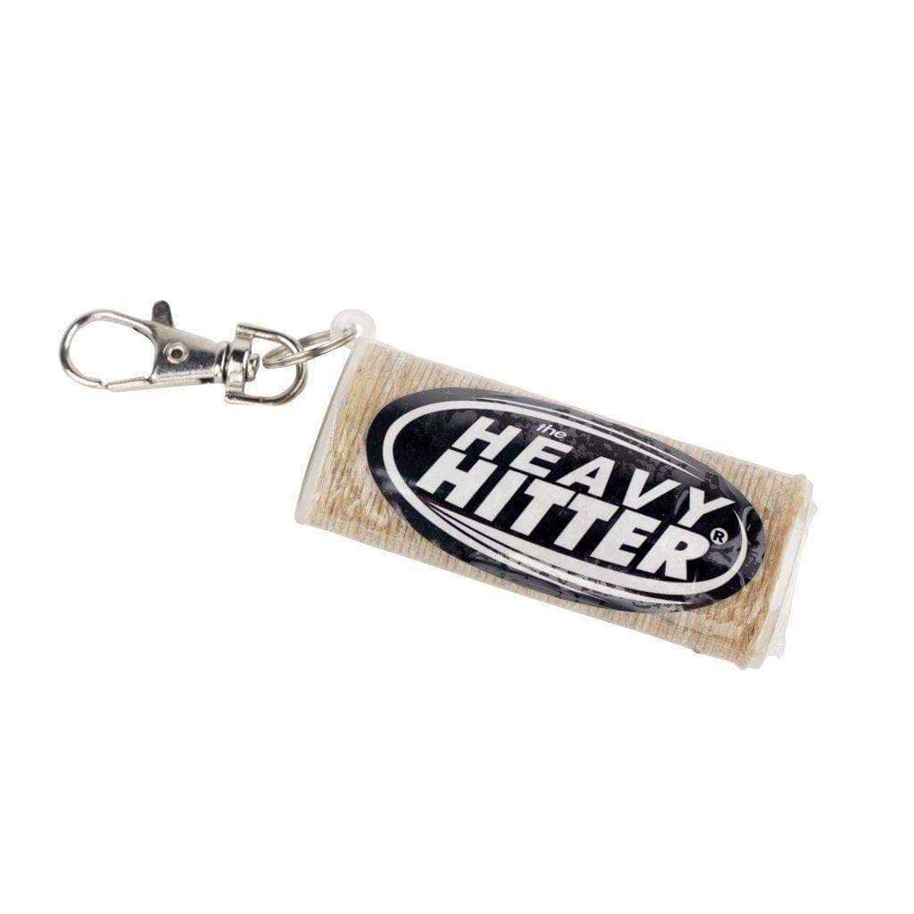 Wick lighter case keychain made from organic hemp beeswax fits all standard-sized lighters Heavy Hitter logo rustic look