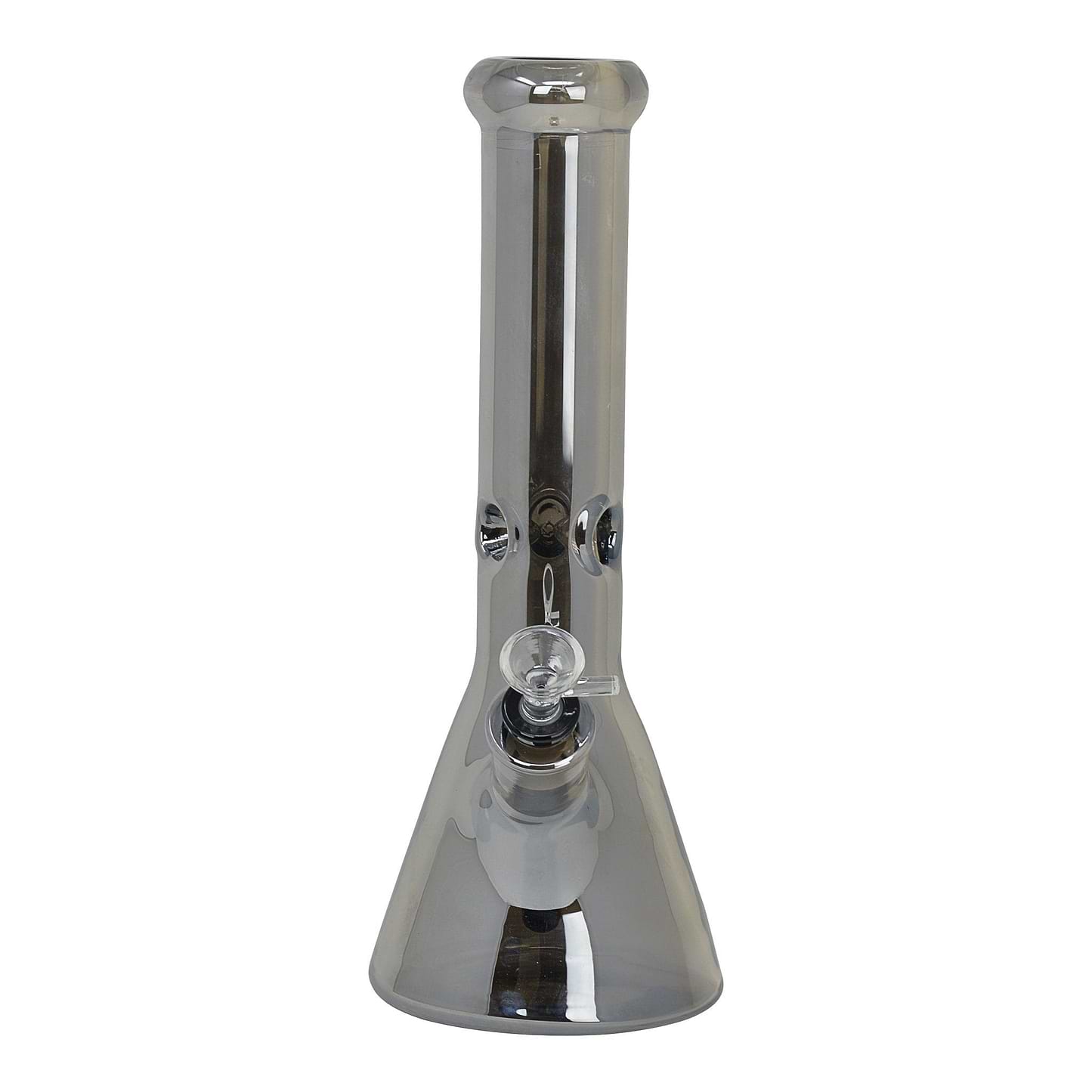 13-inch glass bong beaker style smoking device semi transparent chrome color with ice catcher