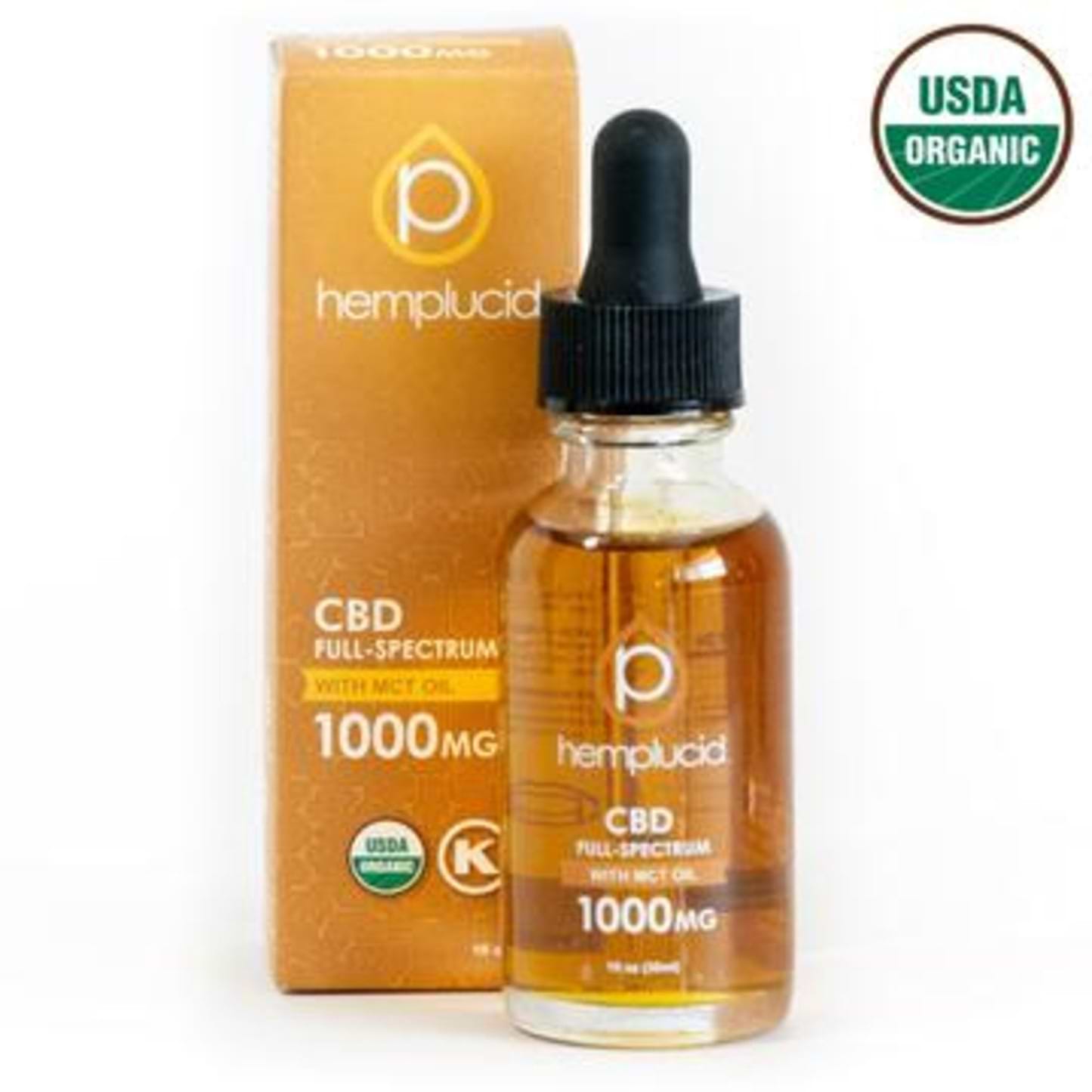 Hemplucid USDA Organic Full Spectrum CBD Oil - MCT 1000mg