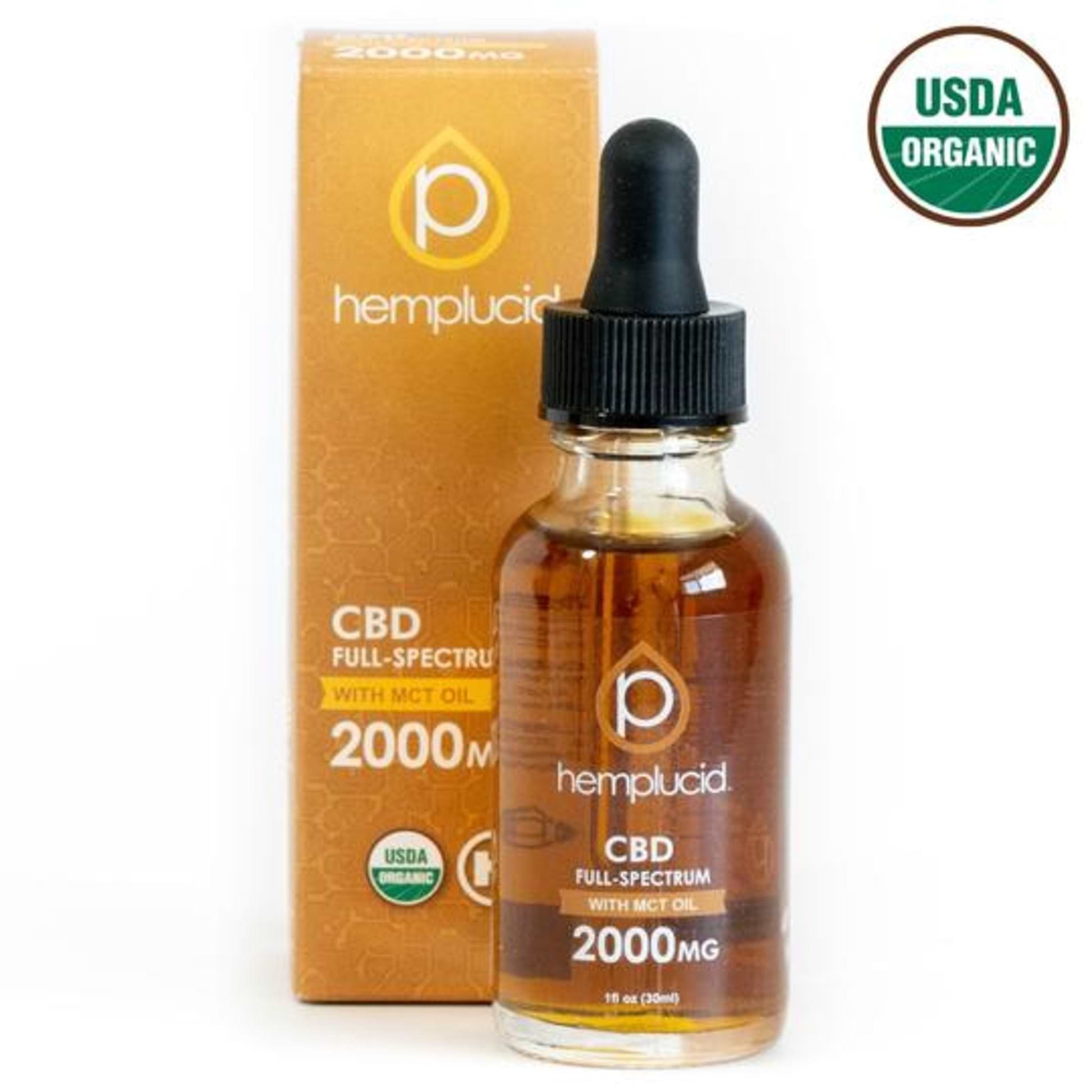 Hemplucid USDA Organic Full Spectrum CBD Oil - MCT 2000mg