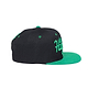 Simple snapback cap fashion item apparel with a 'Highlife' wording and weed leef pot design in Black and Green