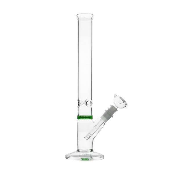 green 14-inch straight shooter glass bong honeycomb perc smoking device sleek tube style