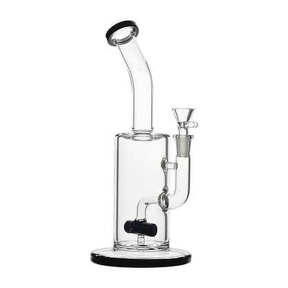 11-inch inline percolator cylinder glass bong angled mouthpiece classic simple design sturdy wide base