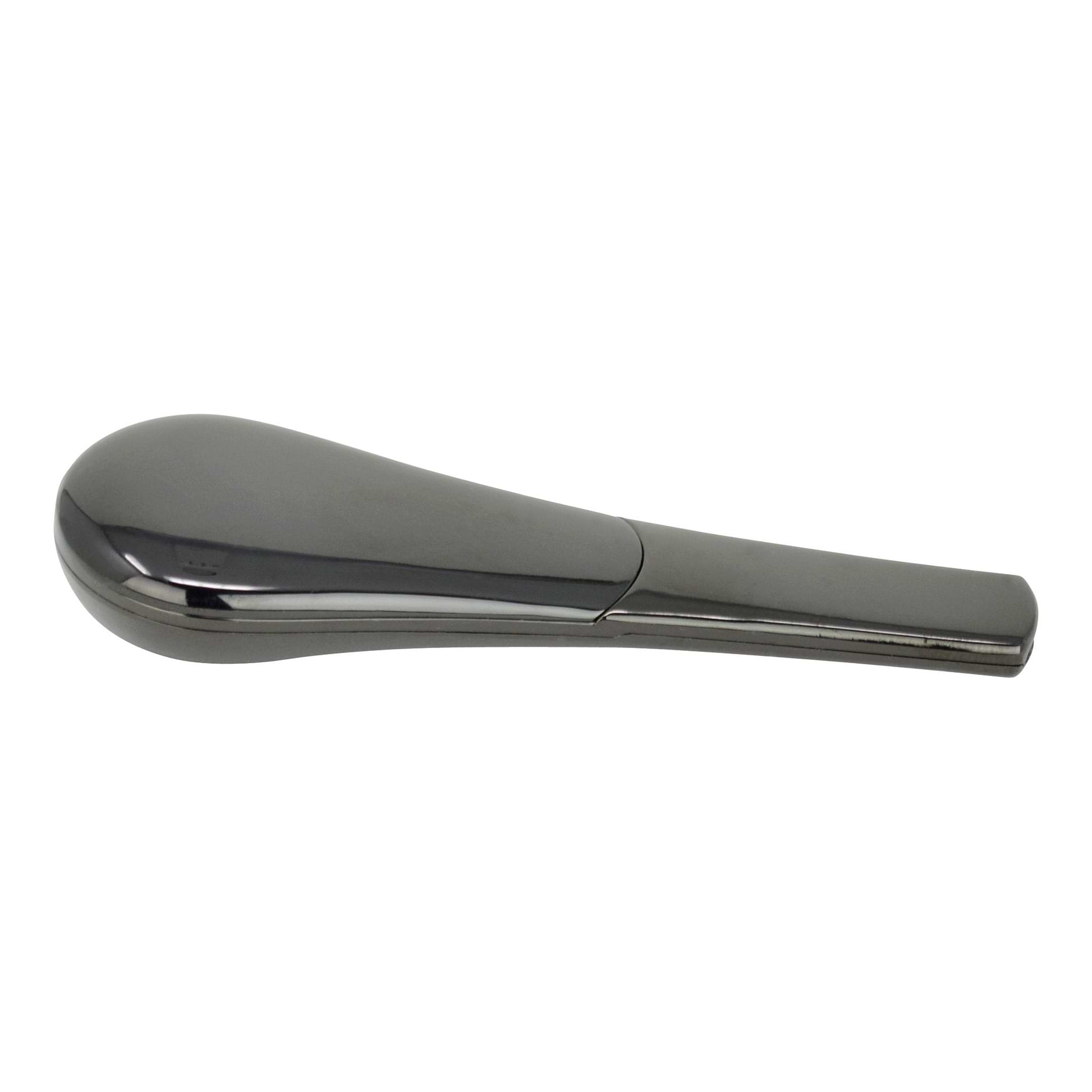 3.5 inch magnetic travel hand pipe in a discreet spoon shape in stylish metallic black in an elegant case