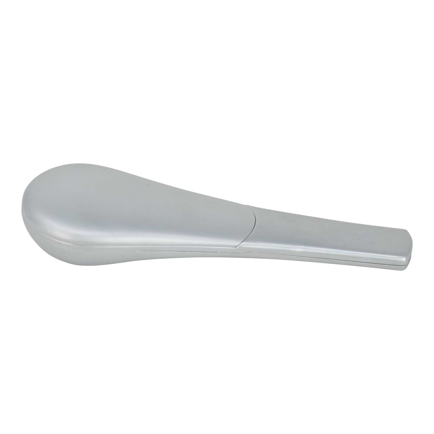 3.5 inch magnetic travel hand pipe in a discreet spoon shape in stylish metallic silver in an elegant case