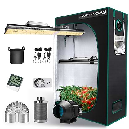 Mars Hydro SP3000 LED Grow Light and 2x4 Indoor Full Grow Tent Kit 300W