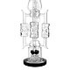 Intricate and detailed big 19-inch glass bong smoking device with honeycomb turbine inset 3 spiral percolators
