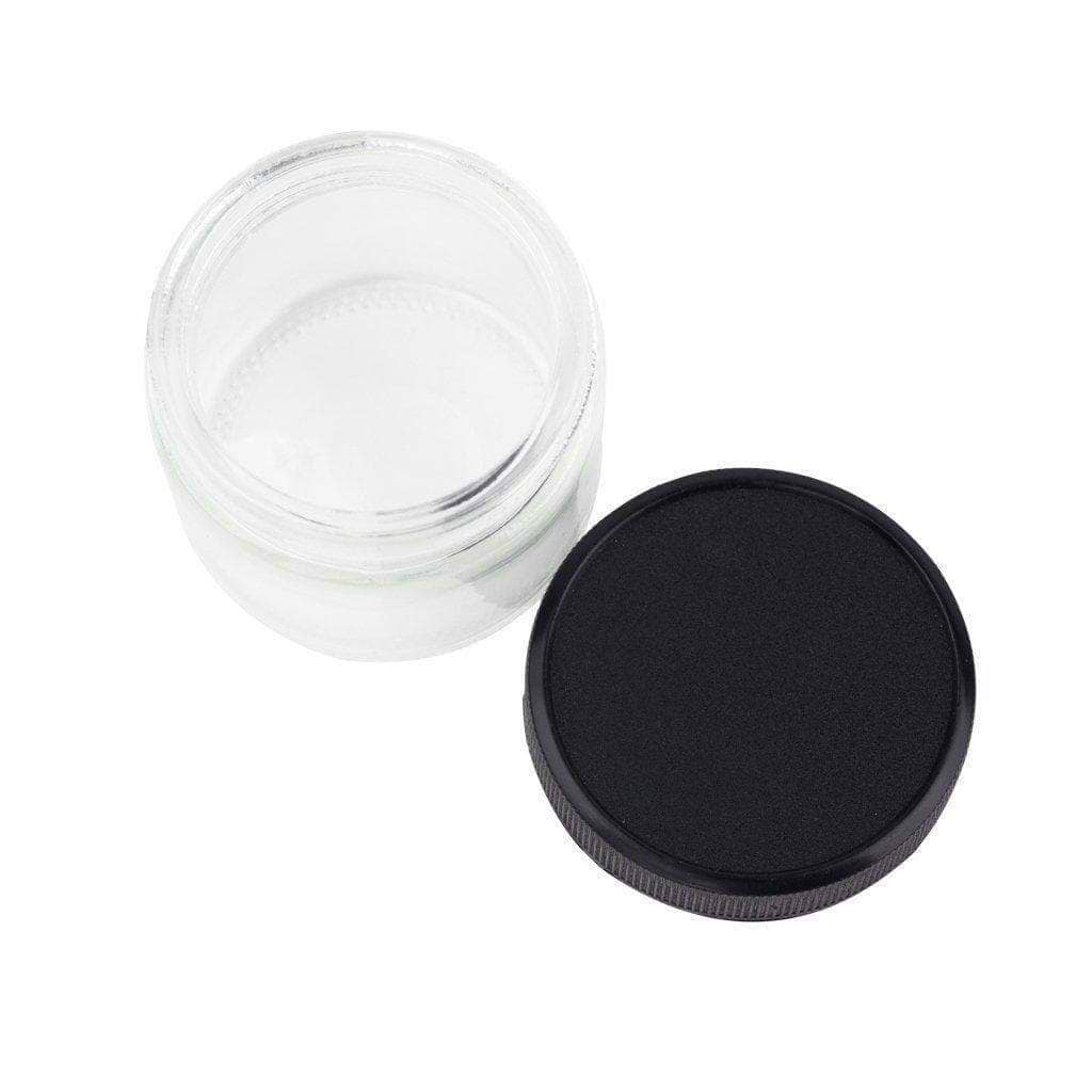 Pocket-friendly mini stash jar container smoking accessory made of glass with a secure seal in a classic jar bouillon look