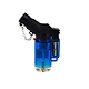 Pocket-sized portable mini torch refillable lighter smoking device accessory blue color gun-shape chain to open close cap