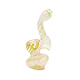 4-inch heat-safe mini glass classic bubbler bent neck Strawberry Kiwi swirl colors twisting design genie-in-a-bottle shape