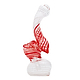 4-inch heat-safe mini glass classic bubbler bent neck red white swirl colors twisting design genie-in-a-bottle shape