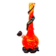 Noble Glass Chromatic Ribbon Bong Orange Flame
