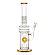 Amber 15-inch glass bong smoking device donut downstem colorful accents sleek and classic look sturdy base