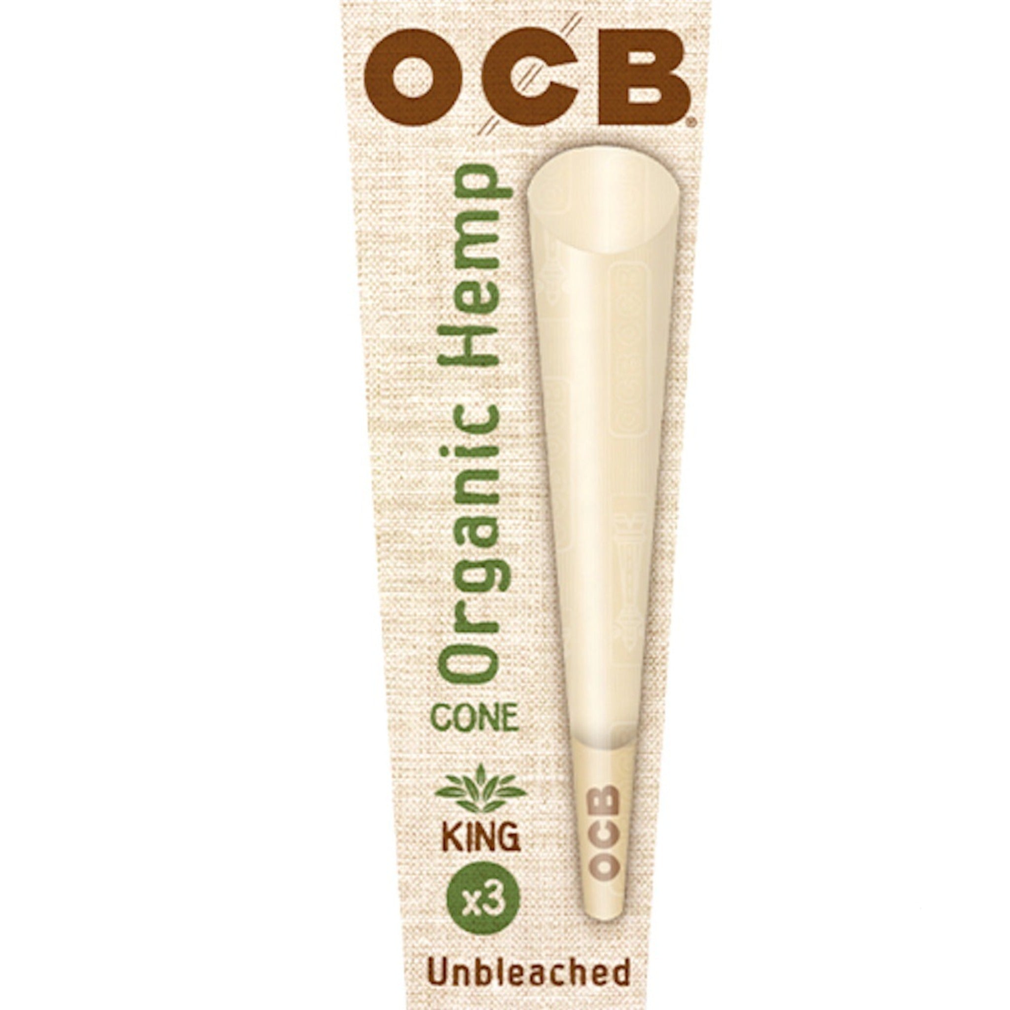 OCB Unbleached Organic Hemp Cones King (3 Pack)