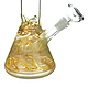 12-inch colored glass beaker bong smoking device with splashguards ice-catcher fun yellow swirls designs
