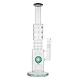 Teal 15-inch glass bong smoking device donut downstem colorful accents sleek and classic look sturdy base