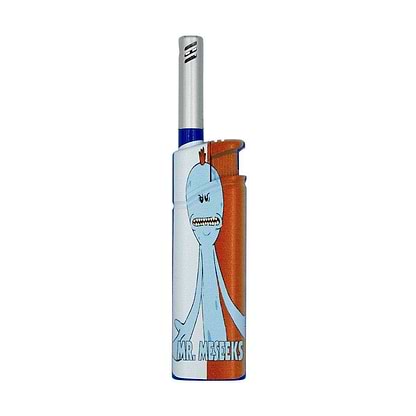 Compact classic shape torch lighter smoking device accessory with Mr. Meseeks character design