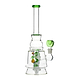 11-inch glass beaker bong smoking device with leaves tropical fruit, parrot bird centerpiece lab shape tropical paradise look