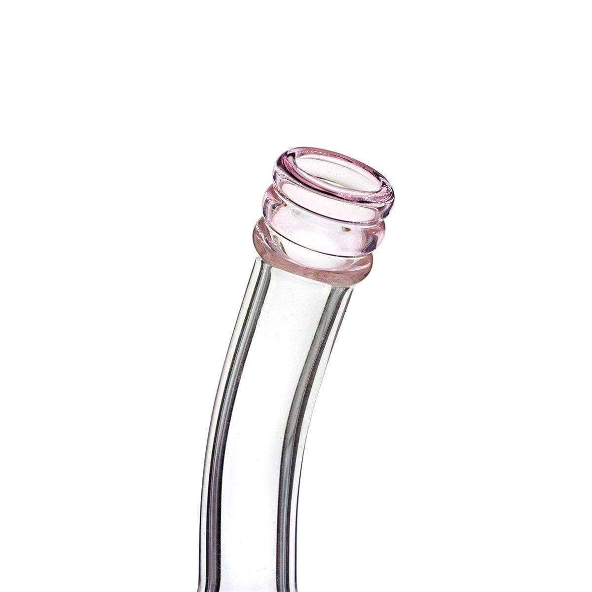 Transparent pink tip of glass bong