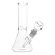 8-inch glass beaker style bong smoking device subtle pink-tinged color bare bones easy to use classic design