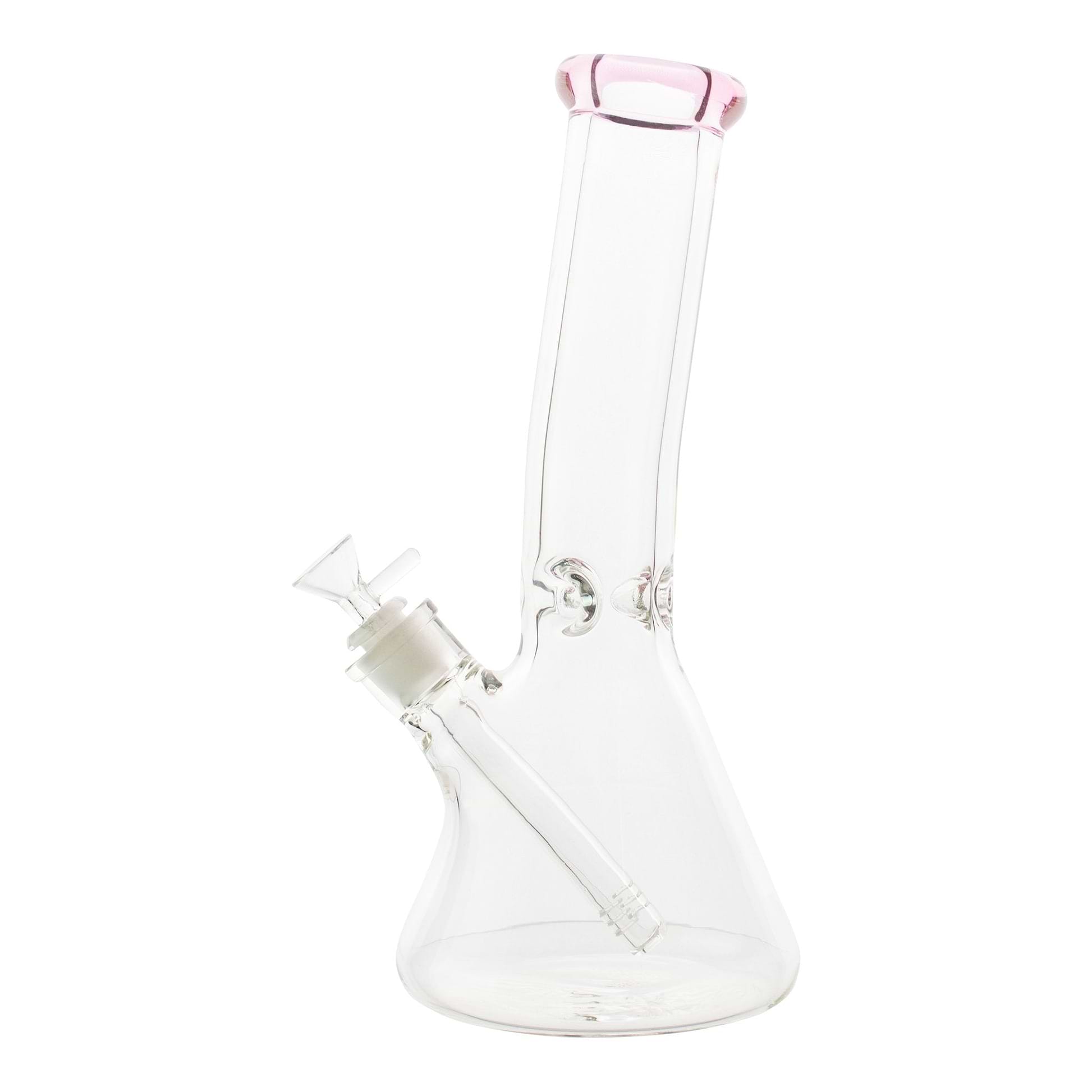 Pink Outfall Curved Tube Beaker Bong - 12in