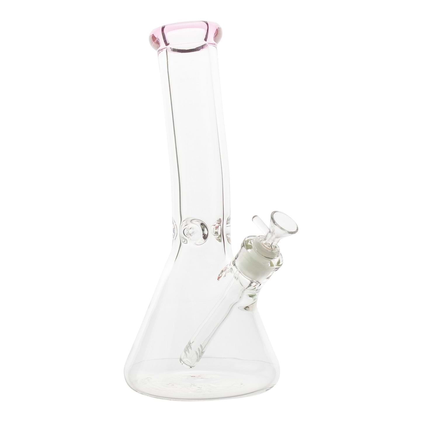Pink Outfall Curved Tube Beaker Bong - 12in