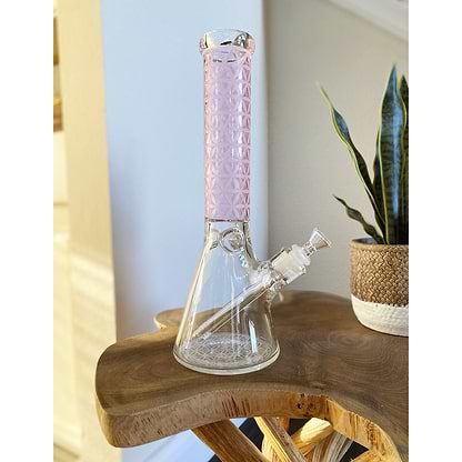 Pink Tangent Triangle Bong - 14in
