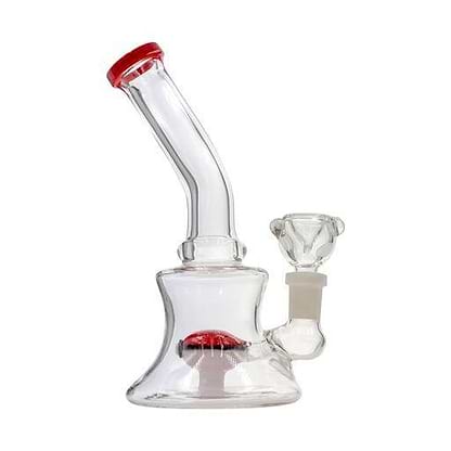 Compact and cute glass bong smoking device stable base with poke ball perc Pokemon-inspired